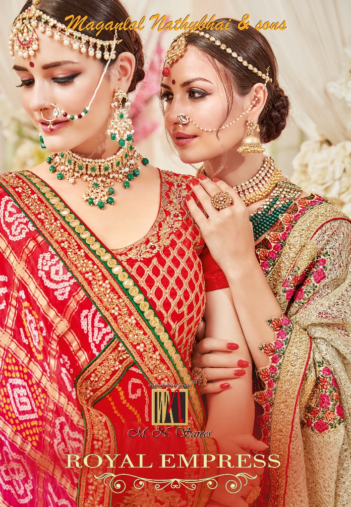 M N Sarees Royal Empress Catalog Party Wear Designer Sarees Collection Wholesale Price Surat India