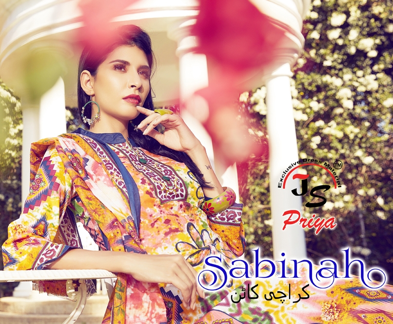 Sabinah Js Priya Catalog Printed Cotton Dress Material Wholesale Price Seller