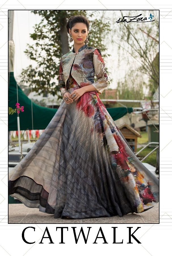 Catwalk By Sinzora Catalog Fancy Silk Long Party Wear Kurtis Collection Wholesaler In Surat
