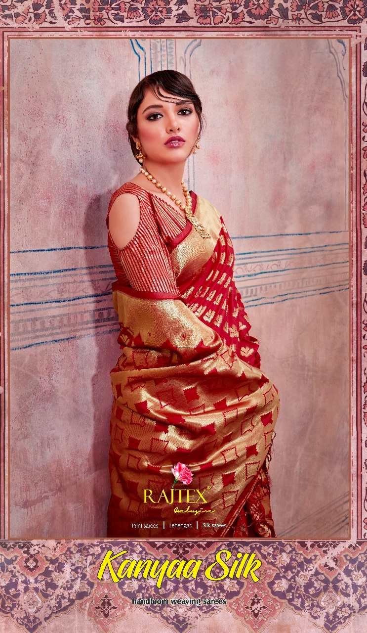 Raj Tex Kanyaa Silks 40001-40010 Series Fancy Weaving Silk Party Wear Sarees Wholesale Rate