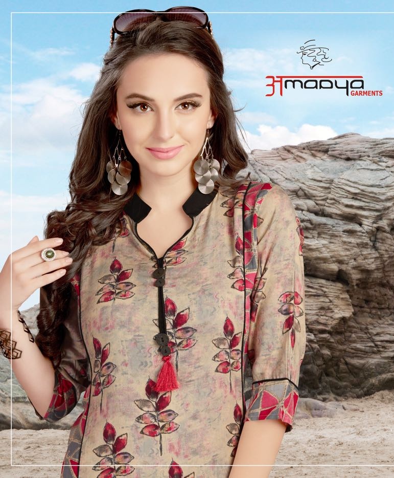Amaya Garment Glamour Vol 2 Rayon Prints Casual Wear Kurtis Collection Wholesaler In Surat