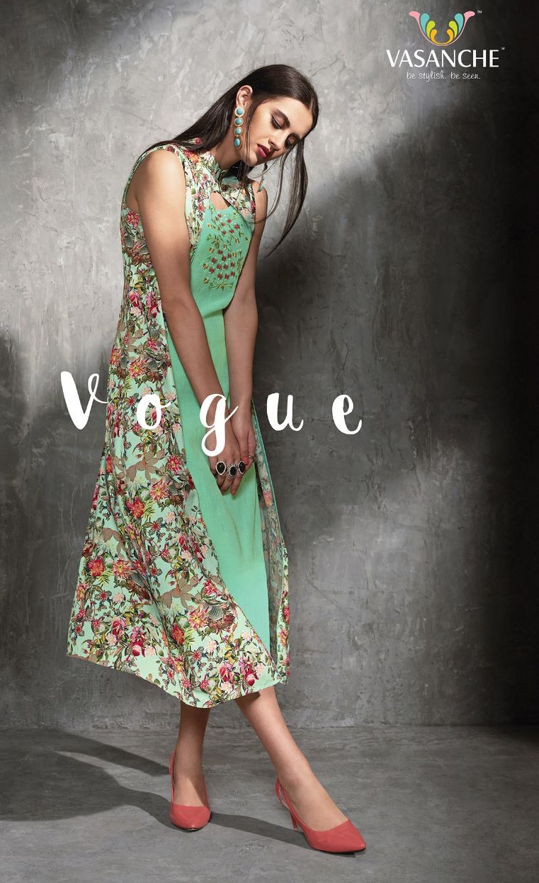 Vasanche Vogue Wholesale Fancy Designer Double Layer Kurtis Collection Wholesale Supplier In Surat