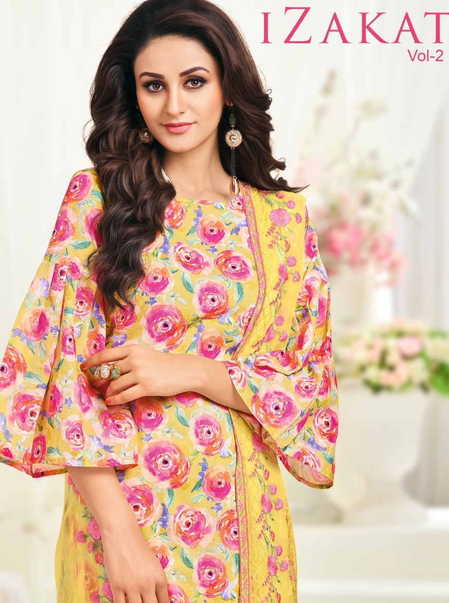 Moof Fashion Izakat Vol 2 Wholesale Cotton Satin Punjabi Dress Materail Supplier Surat