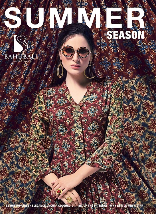 Bahubali Summer Season Rayon Exclusive Designer Kurtis Wholesale Supplier Surat