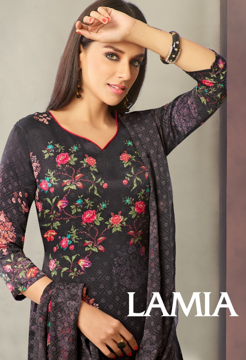 Glosima Nx Launch Lamia Catalog Jam Satin Punjabi Wear Dress Material Supplier