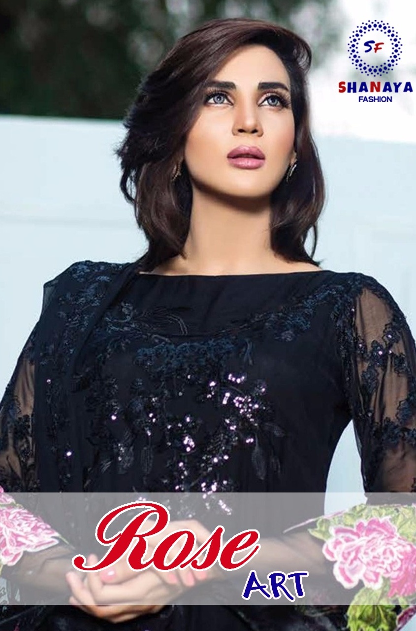 Shanaya Fashion Rose Art Georgette Embroidered Pakistani Suits Wholesale Rate