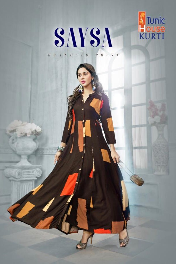Tunic House Launch Saysa Exclusive Anarkali Viscose Rayon Kurtis Collection In Wholesale Rate