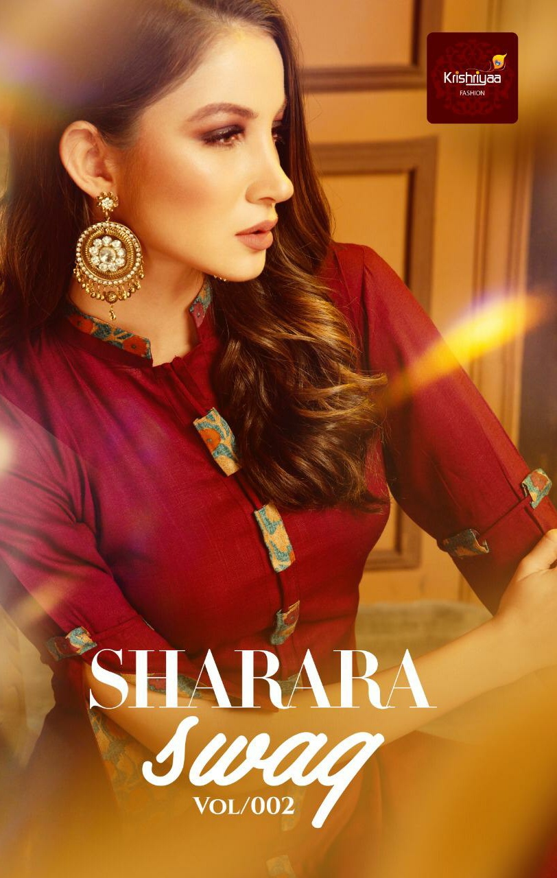 Krishriya Presents Sharara Swag Vol 2 Rayon Kurtis With Plazo Set Wholesale Rate