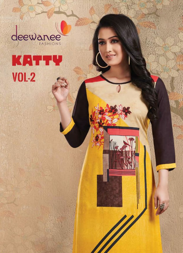 Buy Online Deewanee Fashion Katty Vol 2 Rayon Digital Prints Casual Wear Kurtis Collection