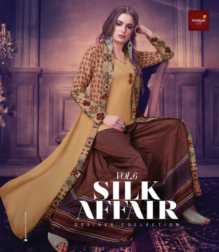 Krishriya Silk Affair Vol 6 Exclusive Kurtis With Plazo Set Wholesale Price Seller Surat
