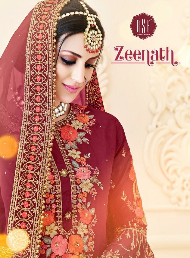 Rsf Zeenath Georgette Heavy Embroidery Garara Pattern Suits Wholesale Price Supplier