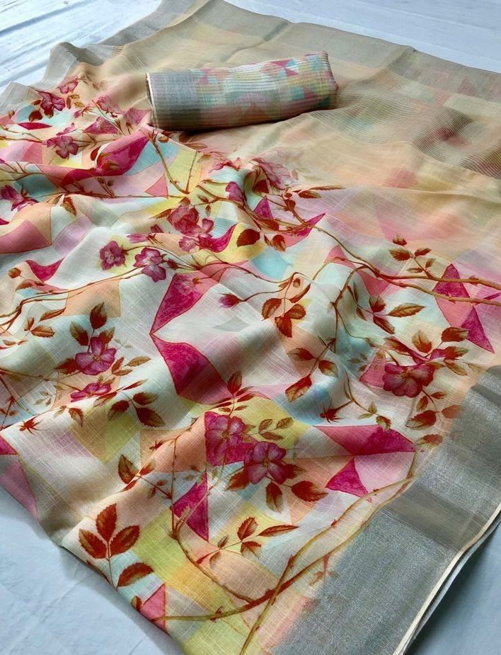 Lt Fabrics Anokhi Linen Silk Printed Sarees Collection Wholesale Price Supplier