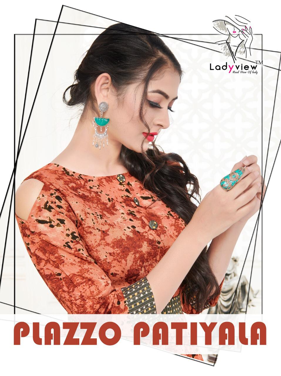 Ladyview Plazoo Patiyala Reyon Printed Stiched Collection Buy From Wholesale Surat