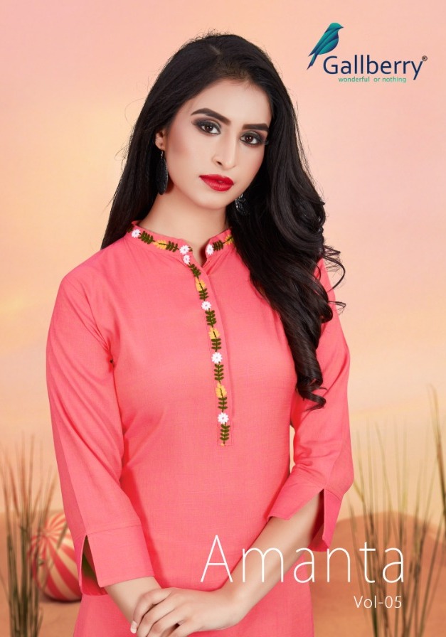 Buy Online Gallberry Amanta Vol 5 Fancy Heavy Rayon Kurtis With Plazzo Collection Wholesale Rates From Surat