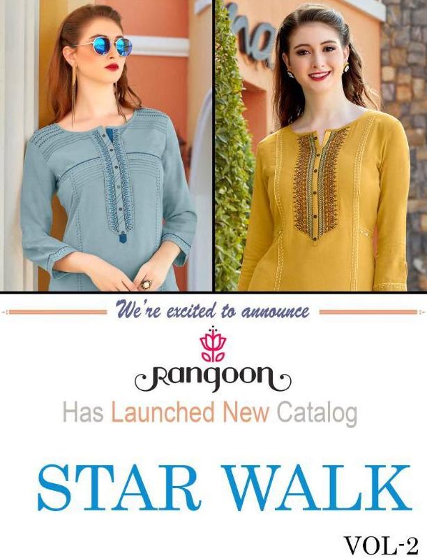 Rangoon Star Walk Vol 2 Rayon Straight Kurtis With Plazzo Collectio Online Wholesale Supplier Surat