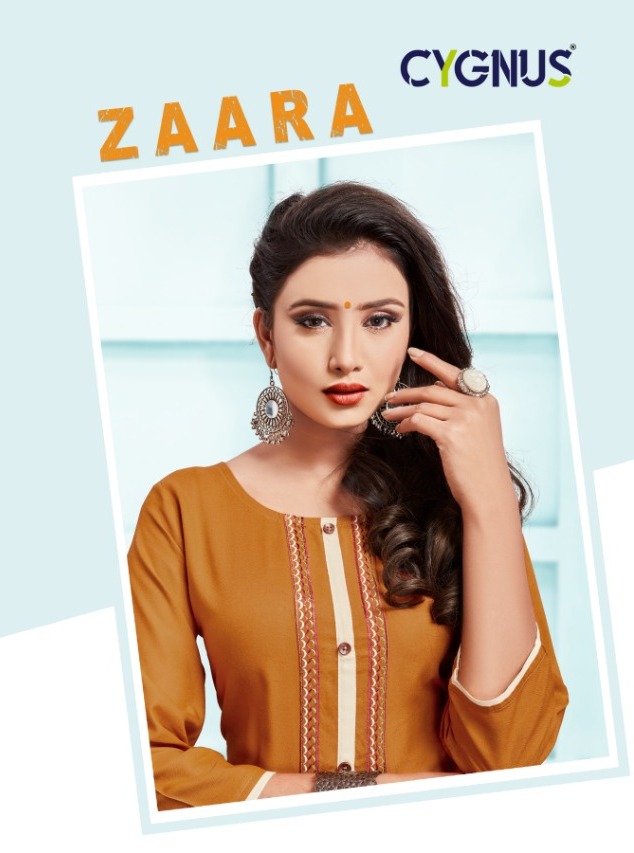 Cygnus Zaara Catalogue Party Wear Rayon Embroidery Work Kurtis With Plazzo Set Wholesale Collection From Surat