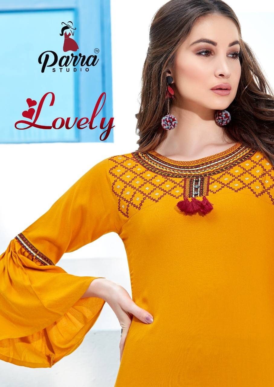 Parra Studio Lovely Rayon Fancy Kurtis With Plazzo Collection Wholesale Rates Surat