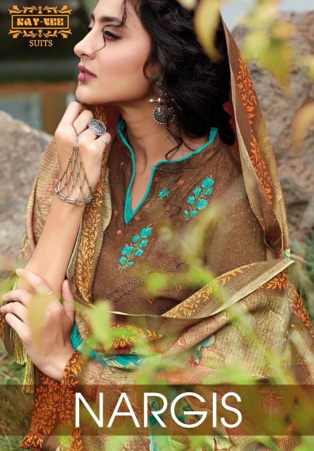 Buy Online Kay Vee Nargis 1001-1008 Series Pashmina Suits Wholesale Rates Collection