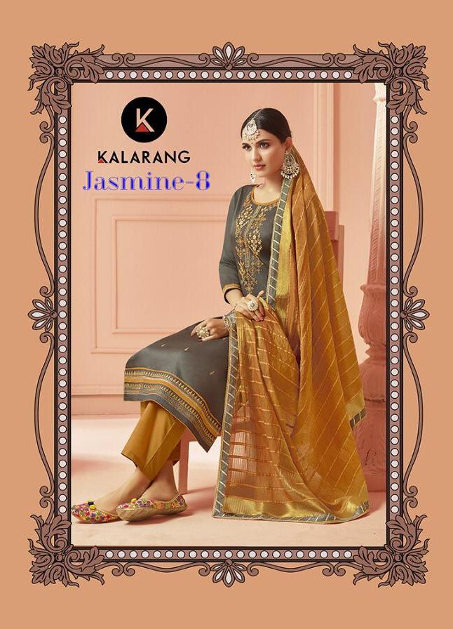 Kessi Kalarang Jasmin Vol-8 1161-1164 Series Cotton Silk Work Dress Material Collection