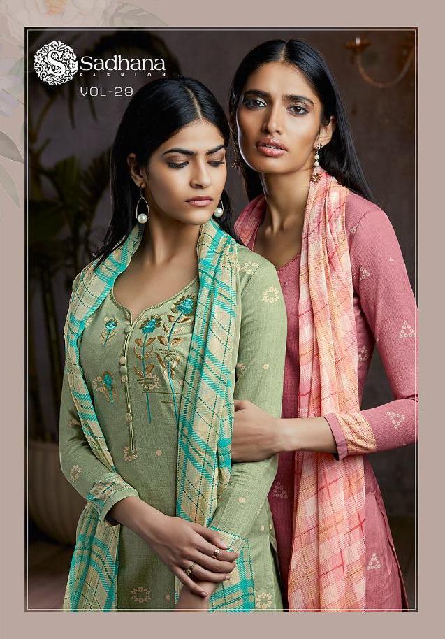 Buy Sadhana Vol-29 9561-9570 Series Fancy Cotton Work Suits Wholesale Collection