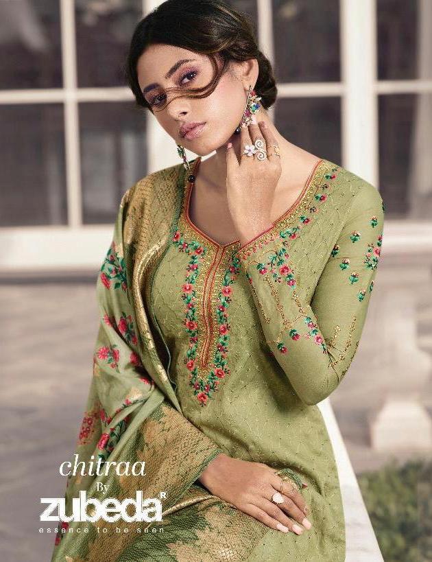 Zubeda Presents Chitraa 18101-18108 Series Fancy Silk Designer Salwar Kameez Collection Wholesale Price