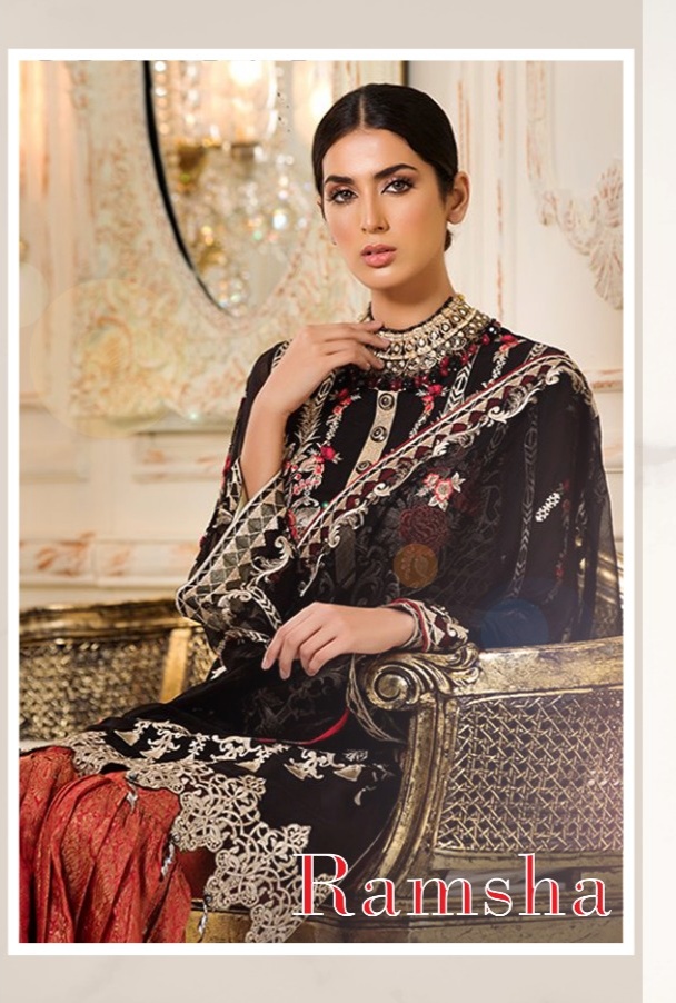 Kaara Suits Ramsha Georgette Embroidery Work Pakistani Suits Collection Wholesale Dealer