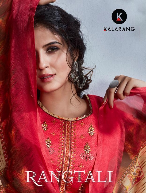 Kalarang Rangtali Fancy Silk Designer Work Suits Wholesale Collection From Surat