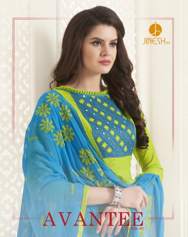 Avantee Vol-1 By Jinesh Nx Cotton Jaquard Dress Materials Collection Wholesale Price
