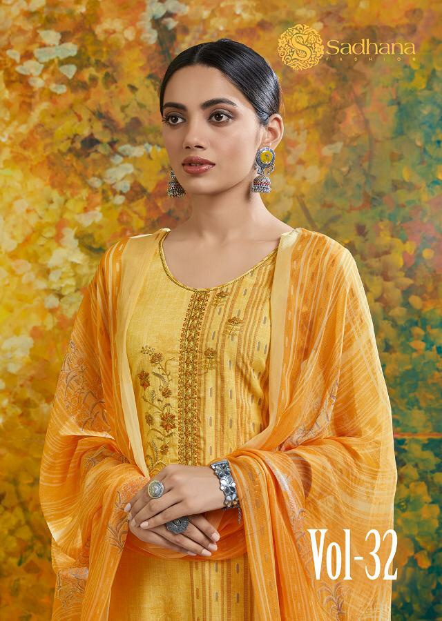 Sadhana Fashion Vol 32 9621-9630 Series Pure Az Cotton Fancy Salwar Kameez Collection Wholesale Rate