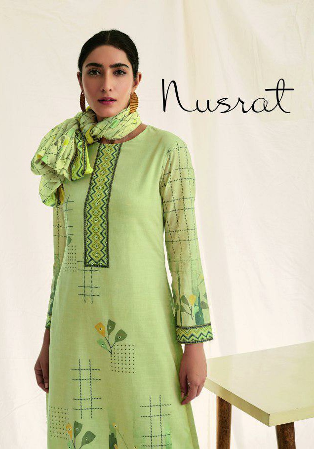 Nusrat By T & M Cotton Digital Designer Wear Punjabi Suits Collection Wholesale Rate Supplier Surat