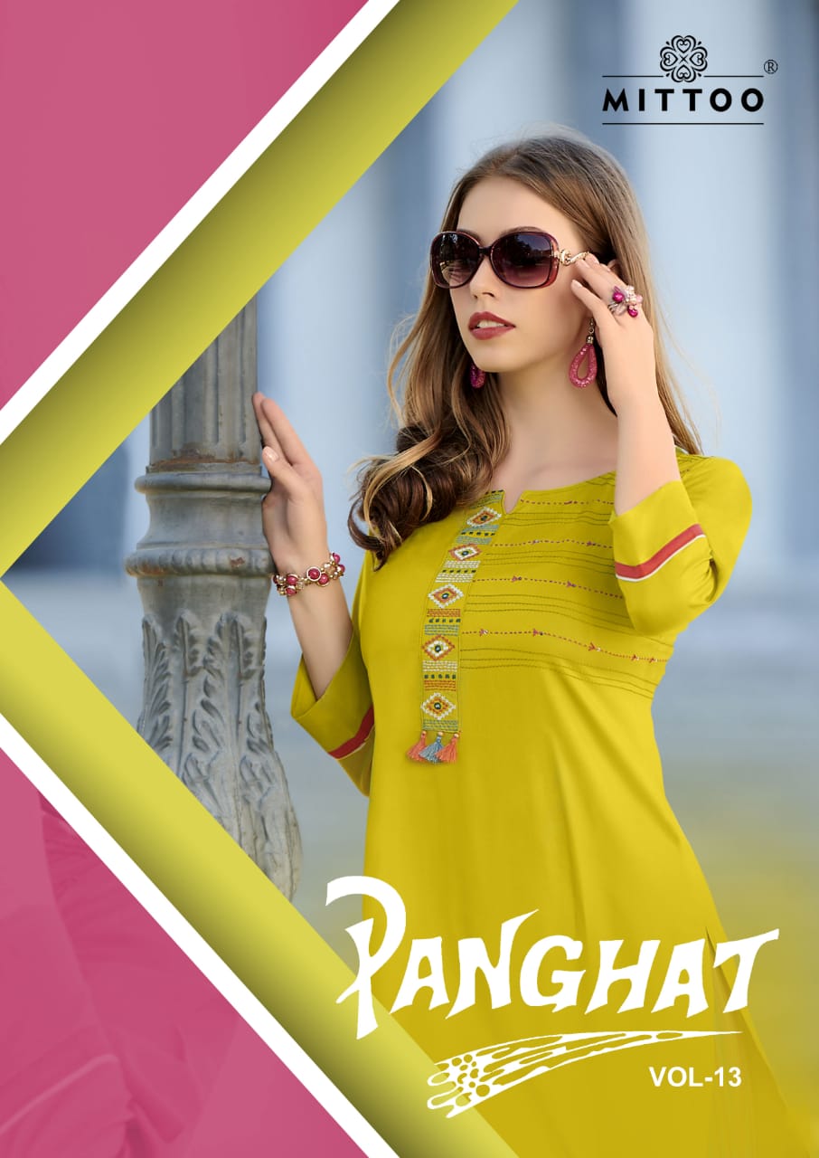 Mittoo Panghat Vol-3 Exclusive Rayon Kurtis With Plazzo Set Designer Collection Wholesale Rates