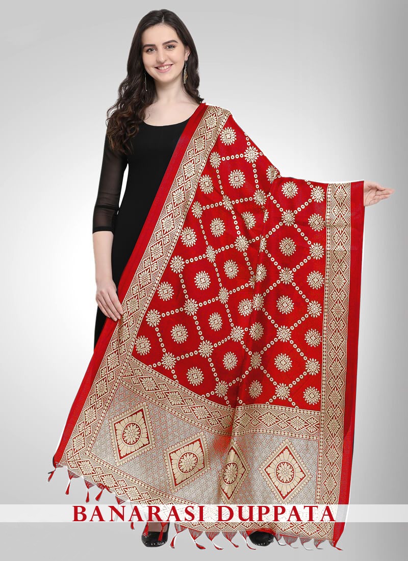 Saurabh Designer Banarasi Silk Dupatta Set Wholesale Price In Surat