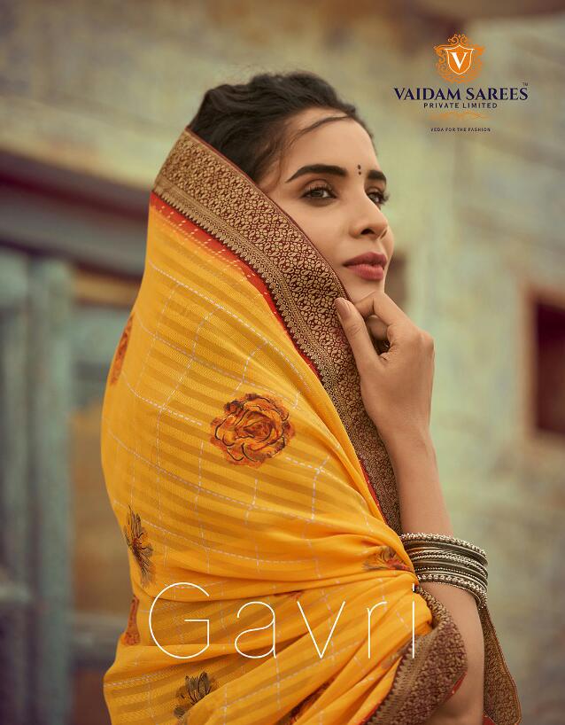 Vaidam Gavri Kiva Georgette Printed Sarees Wholesale Online Supplier Surat