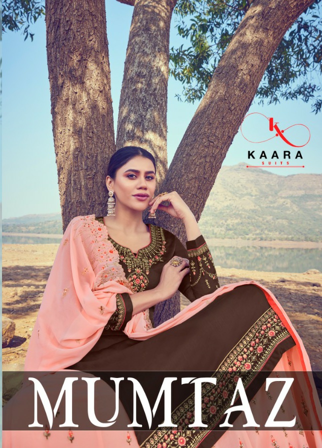 Kaara Suits Mumtaz Catalog Satin Georgette Heavy Embroidery Salwar Kameez Collection Wholesale Price