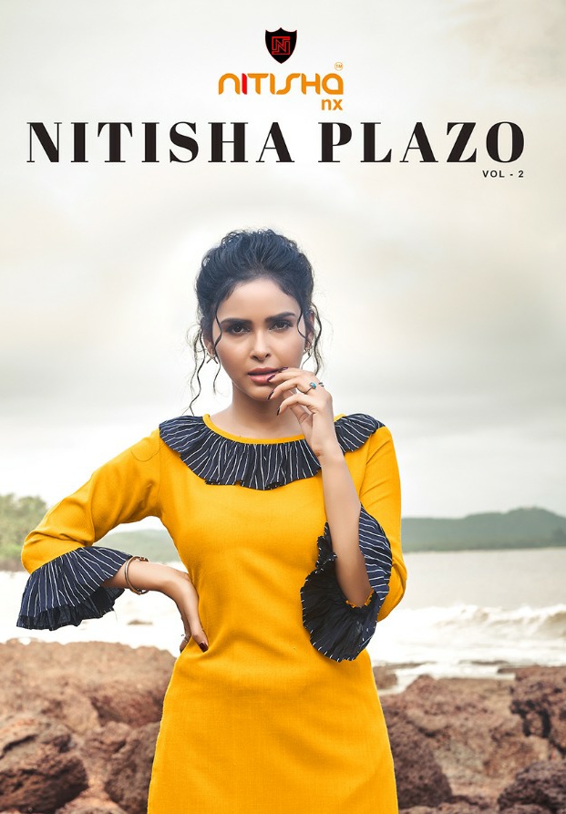 Nitisha Nx Nitisha Plazo Vol 2 Soft Cotton Trendy Look Kurtis Plazo Combo Set Wholesaler In Surat