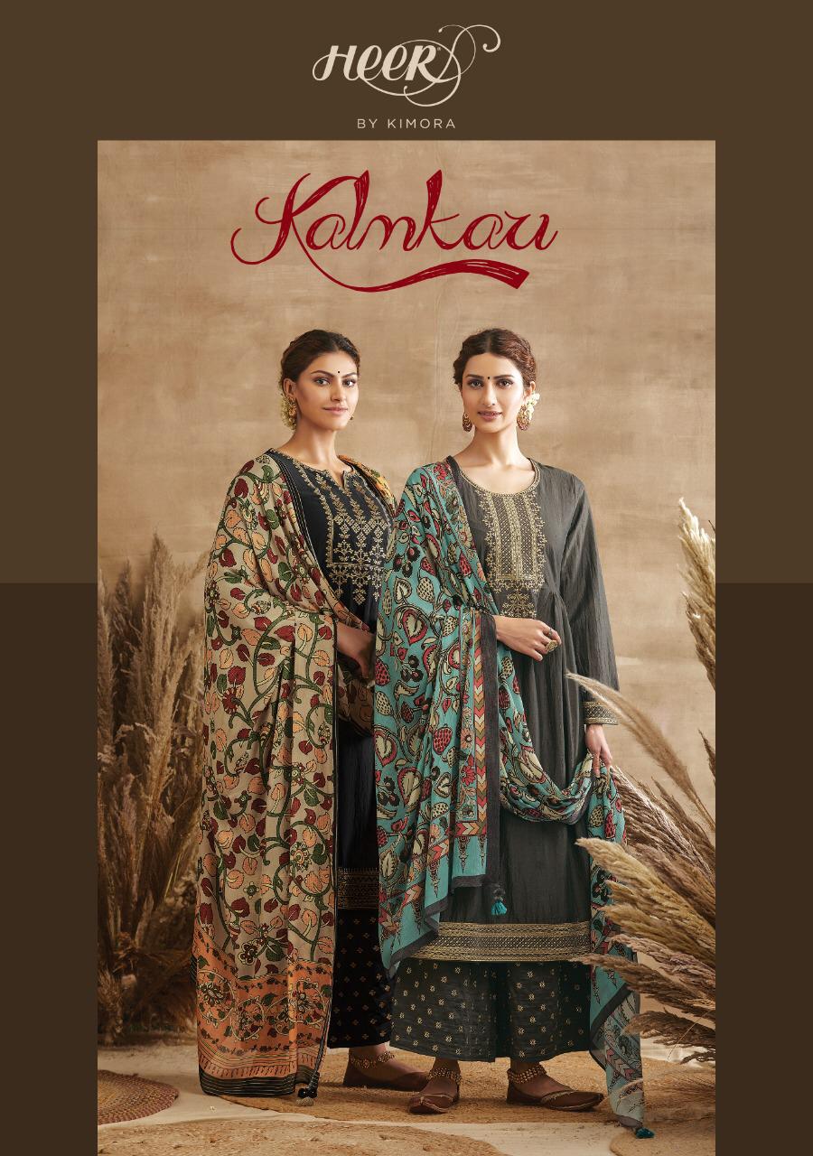 Kimora Fashion Kalmkari 8301-8308 Series Pure Chinon Salwar Kameez Material Online Best Price Surat