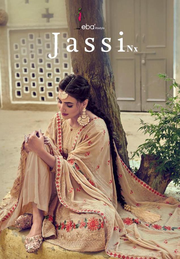 Eba Lifestyle Jassi Nx Georgette Embroidered Straight Salwar Kameez Collection