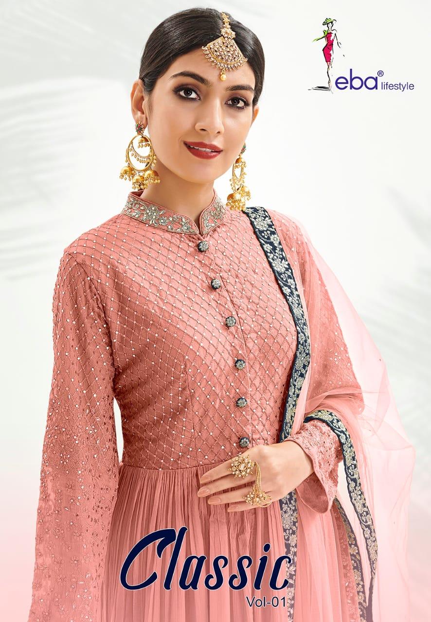 Eba Lifestyle Classic Vol 1 Chinon Embroidery Salwar Suits Collection Wholesale Price Surat