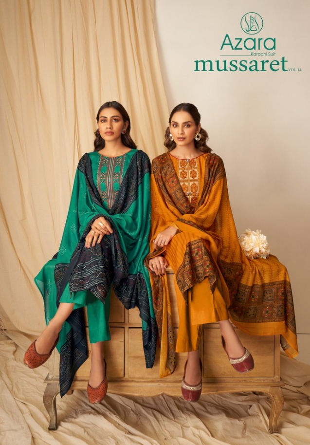 Radhika Mussaret Vol 14 Pure Cambric Cotton Designer Wear Salwar Kameez Collection Wholesale Dealer Surat