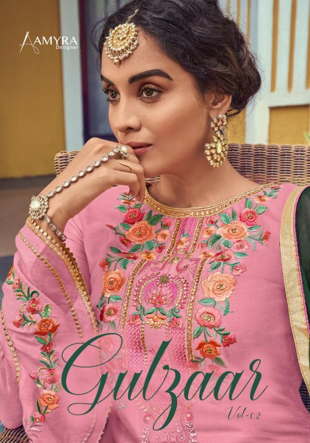 Aamyara Designer Gulzar Vol 2 506-510 Series Jam Silk Embroidered Sharara Pattern Suits Wholesale Price