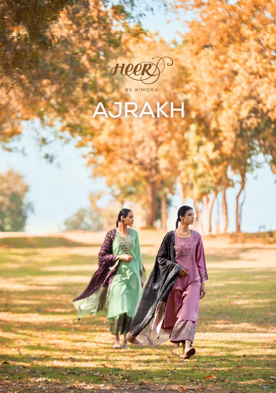 Kimora Fashion Ajrakh Pure Fine Cotton Designer Look Dress Material Collection Wholesale Price