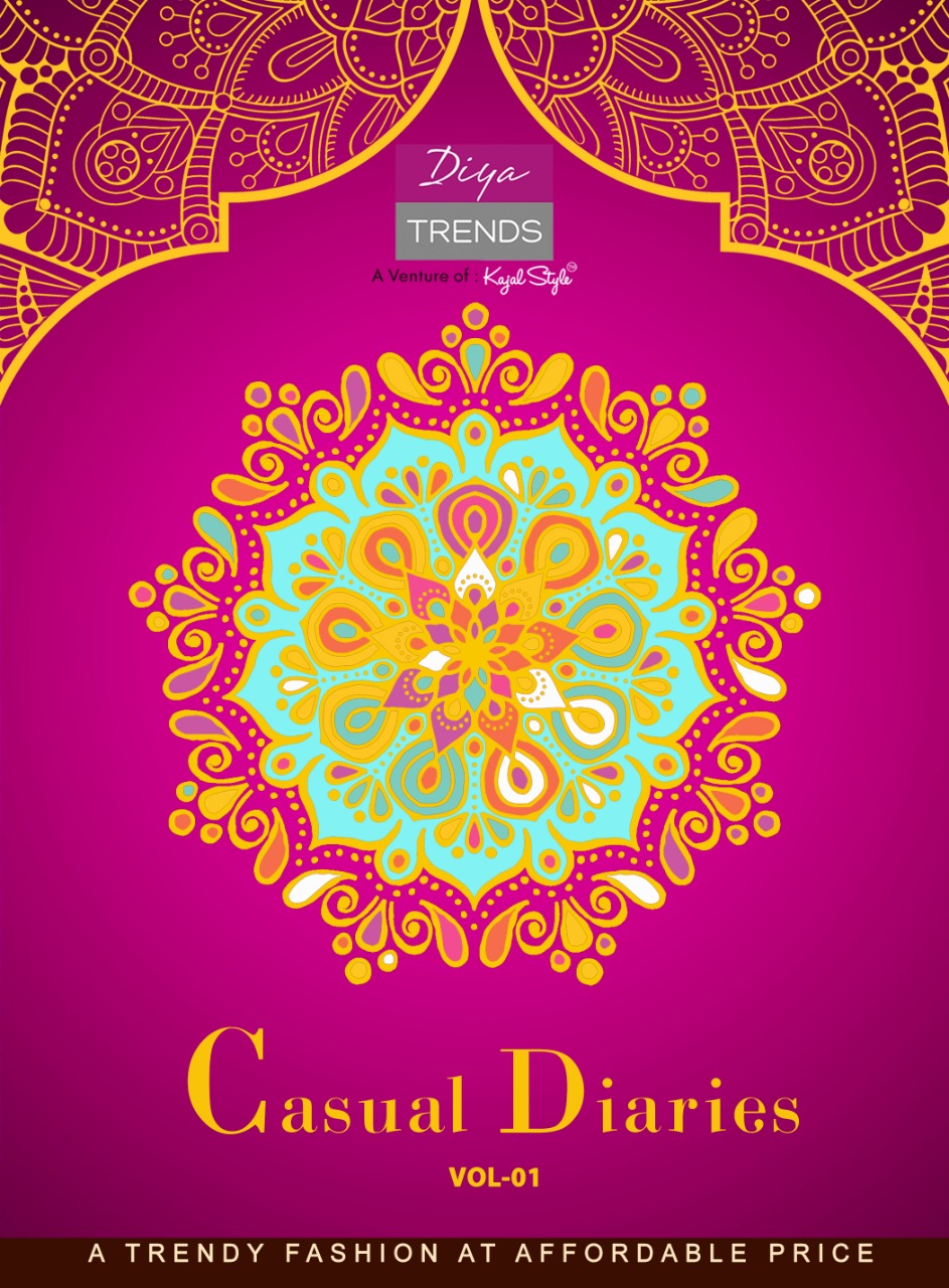 Diya Trendz Casual Diaries Vol 1 Heavy Rayon Formal Wear Designer Kurtis Collection Wholeslae Price