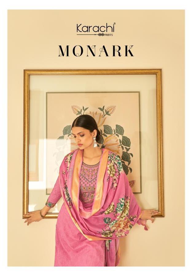 Karachi Prints Monark Catalog Wholesale Pure Lawn Suits Supplier In Surat