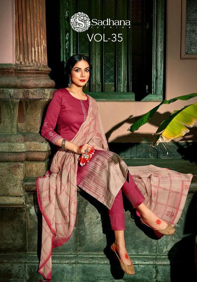 Sadhana Fashion Vol 35 Pure Jam Silk Fancy Designer Suits Wholesale Price Surat`