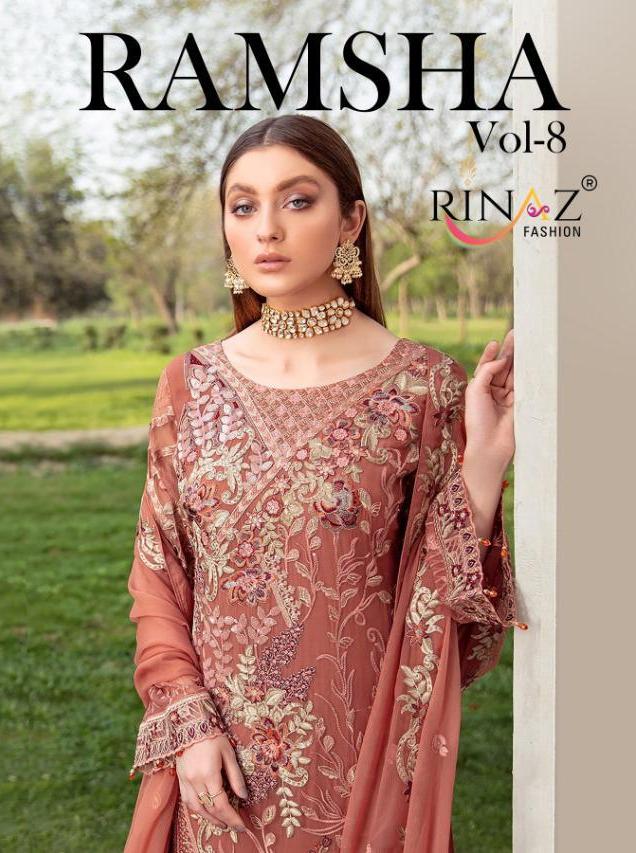 Rinaz Fashion Ramsha Vol 8 Pakistani Style Fancy Salwar Kamez Best Price Surat