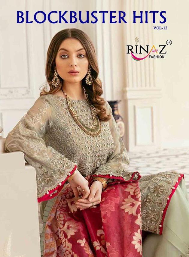 Rinaz Fashion Blockbuster Vol 12 Georgette Fancy Embroidery Suits Collection Wholesale Price