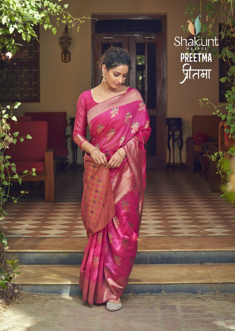 Buy Shakunth Preetma Designer Look Festive Wear Silk Sarees Collection Wholesale Price