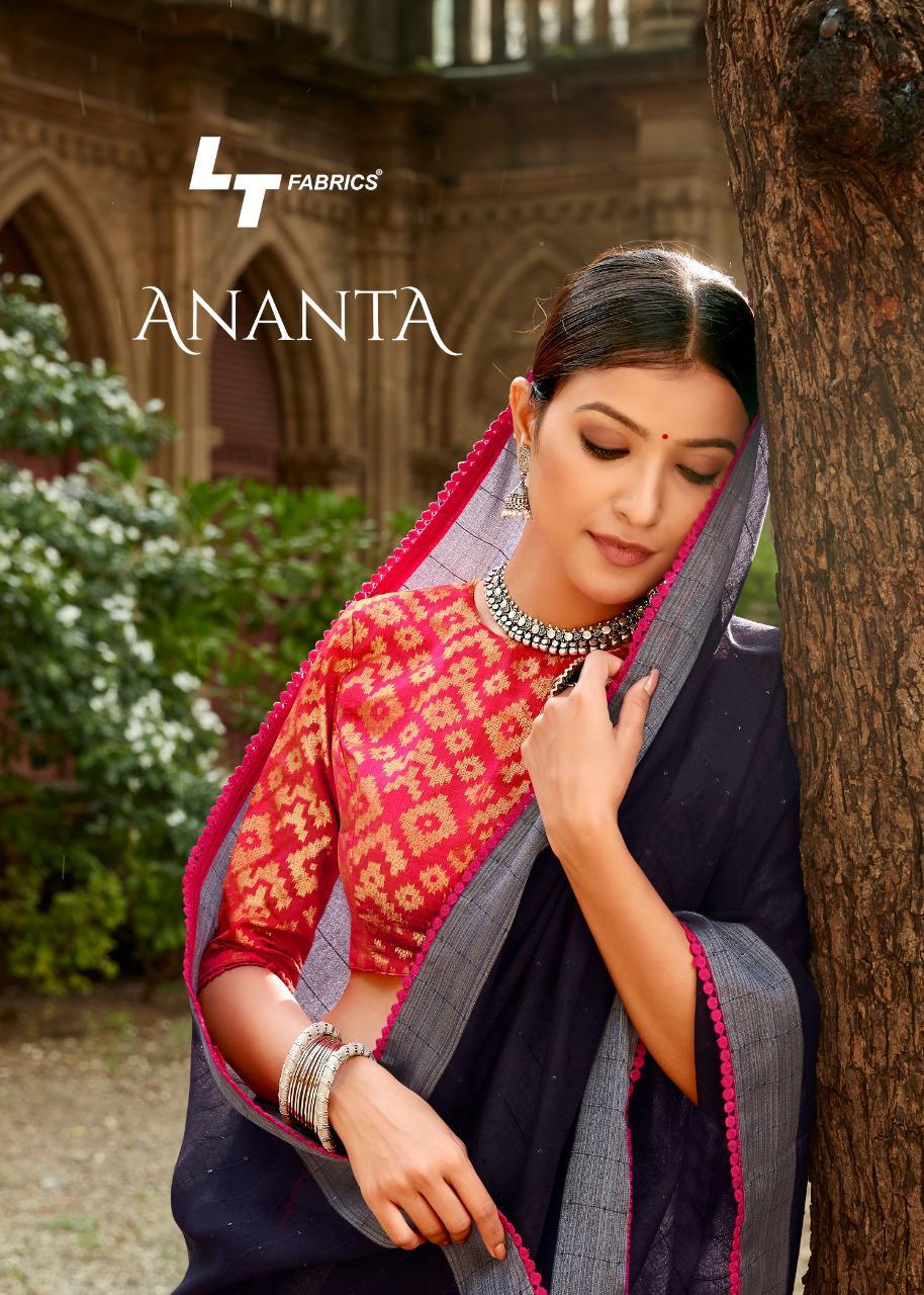 Lt Fabrics Ananta Linen Silk Designer Festive Wear Sarees Collection Wholesale Price