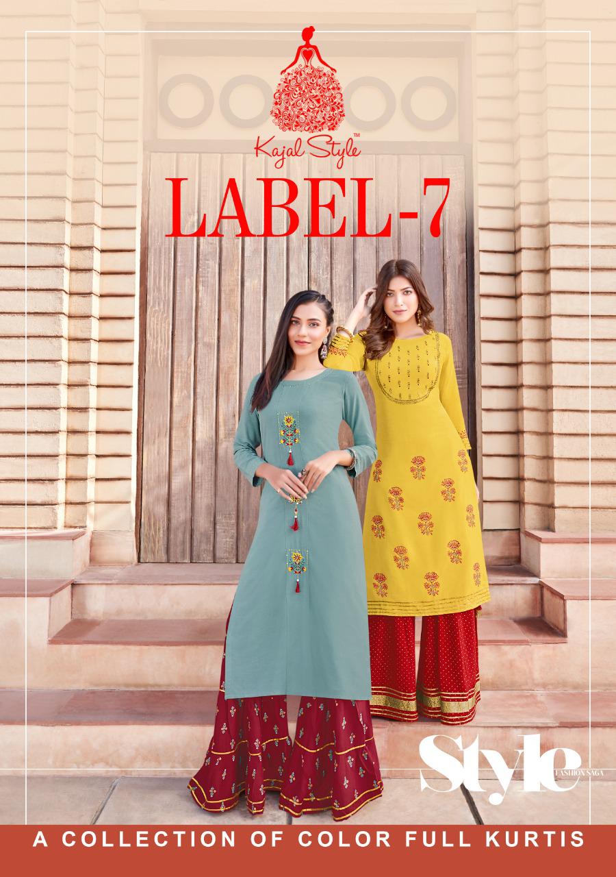 Kajal Style Fashion Label Vol 7 Designer Kurtis With Plazzo Sharara Set Wholesale Price Surat