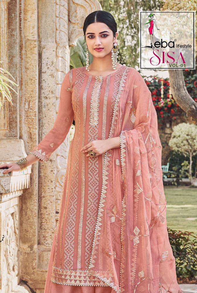 Eba Lifestyle Sisa Vol 1 Chinon With Embroidered Party Wear Salwar Kameez Wholesale Price